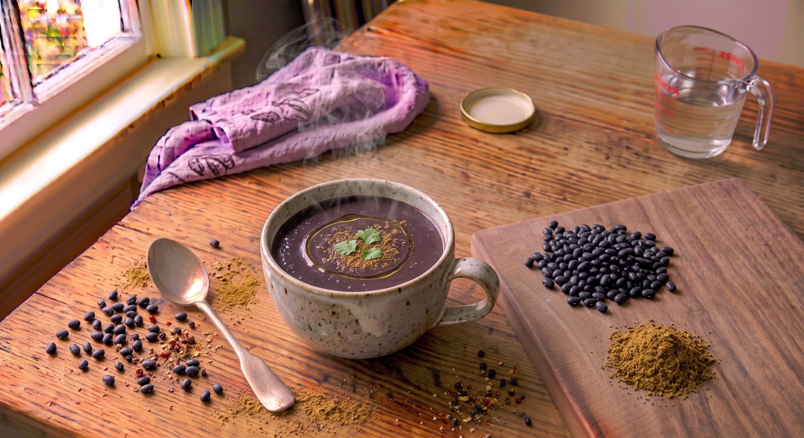Creamy Pureed Black Bean Sip