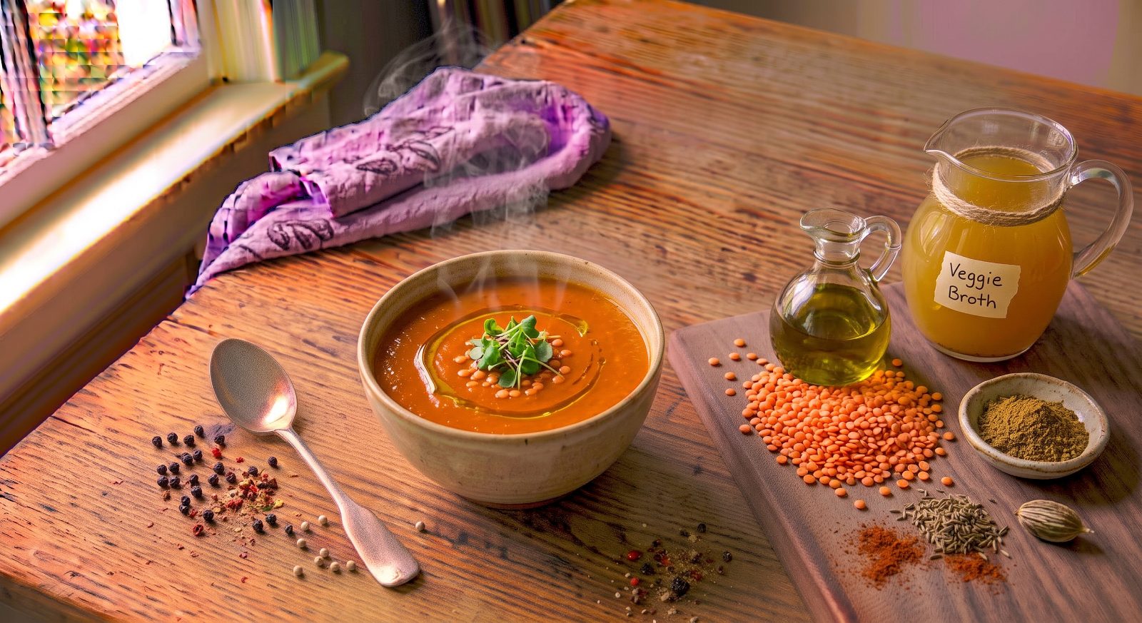 Iron-Dense Red Lentil & Vegetable Bisque