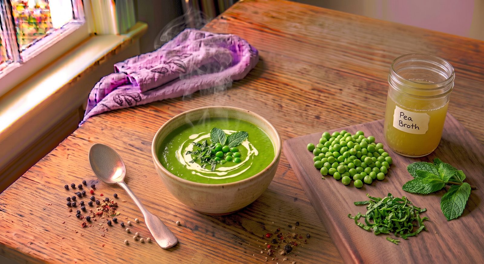 Pureed Green Pea & Mint Soup