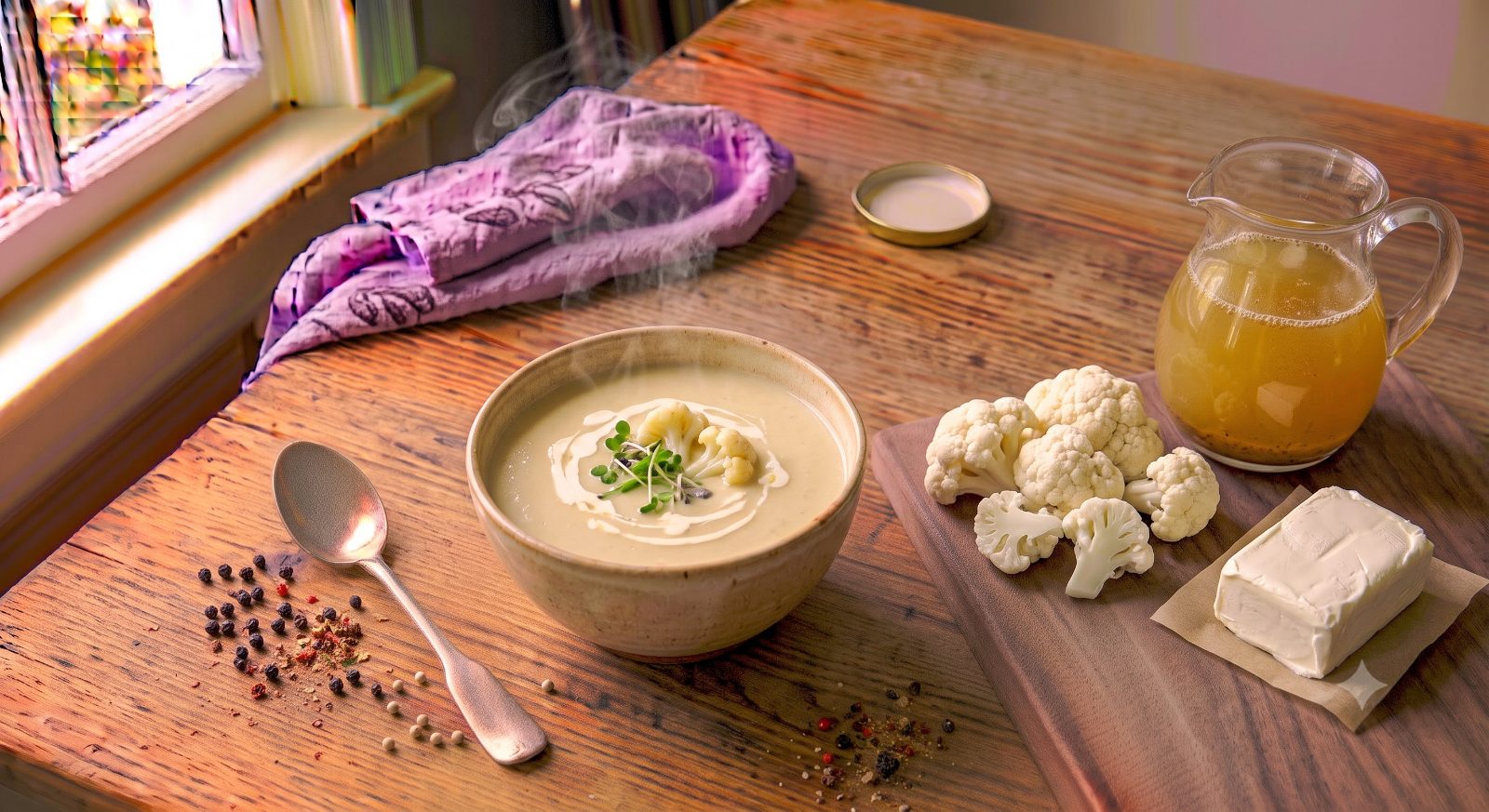 Soothing Creamy Cauliflower Broth