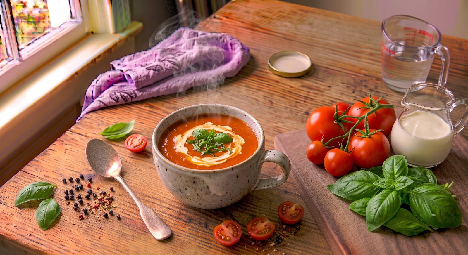 Velvety Tomato Basil Cream Soup